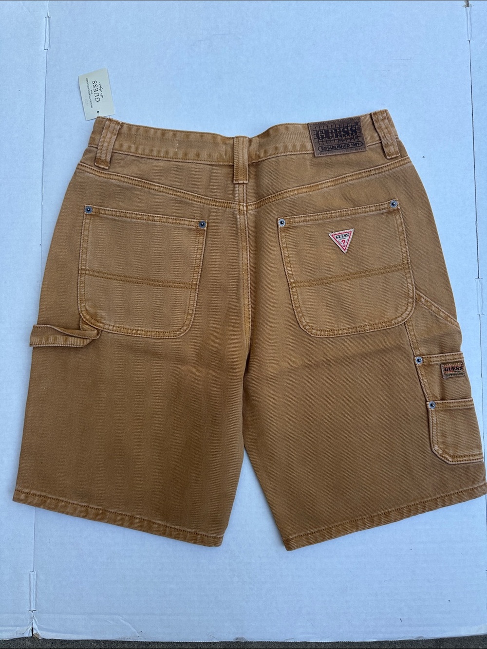 New GUESS Men's Tan Cargo Utility Shorts SZ 32
